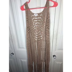 Crochet long vest